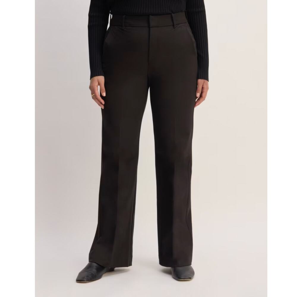 Everlane The Bi-Stretch Mid Rise Stretch Flare Leg Pant In Black Size 00